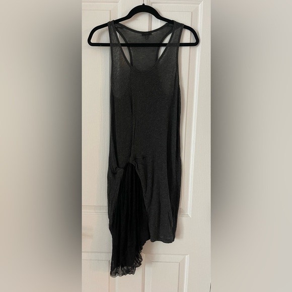 Clu Dresses & Skirts - Grey T back tank dress with peak boo black detail. Comfy!